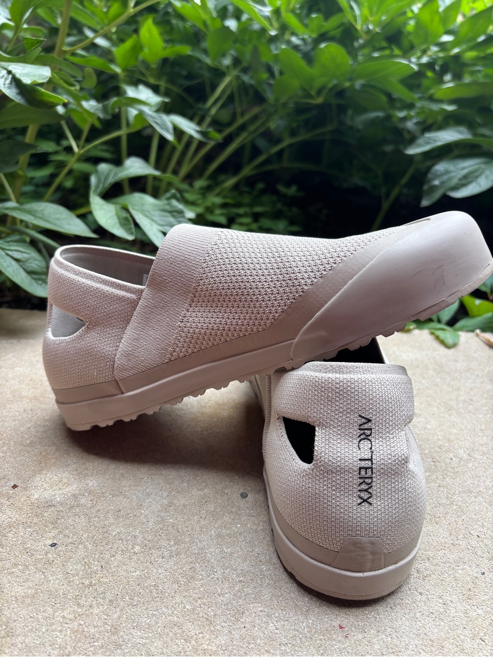 Arc'teryx Women's Slip-On Knit Shoe in Light Beige